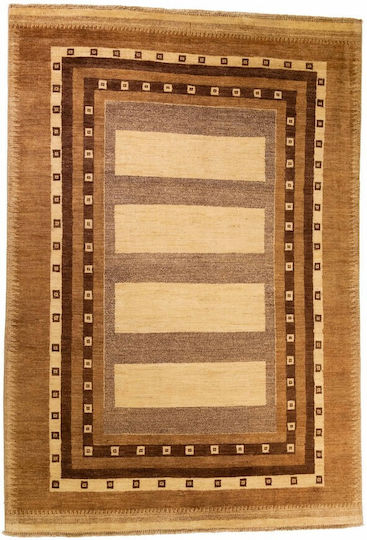 Gabbeh Handgefertigter Rechteckiger Gelber Teppich 171x247 cm