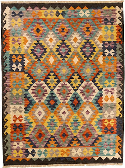 Kilim Handgefertigter Rechteckiger Mehrfarbiger Teppich 149x196cm