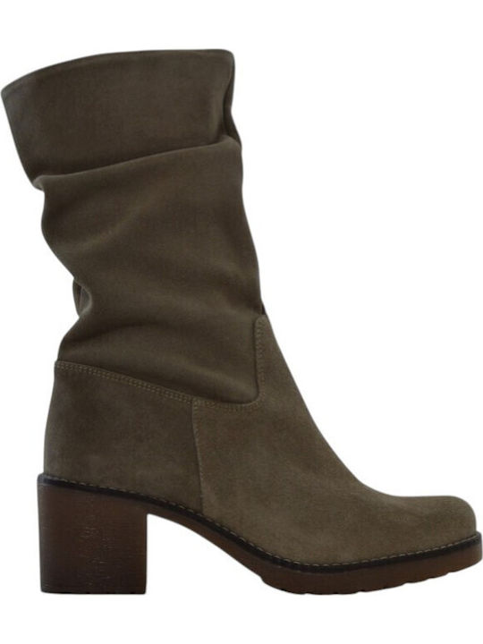 Ragazza Beige Leather Women's Ankle Boots