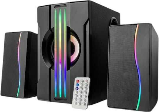 FT-2006ACBT Безжични Компютърни Говорители 2.1 с RGB Осветление и Bluetooth Мощност 25W Черни