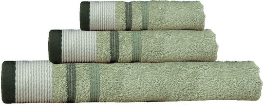 Viopros Set of Bath Towels 3 pcs Sage 500gr/m² Weight