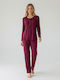 Harmony Winter Women's Pyjama Set Burgundy