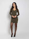 Mini-Abendkleid in Wickeloptik Khaki