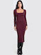 Midi-Abendkleid Bordeaux