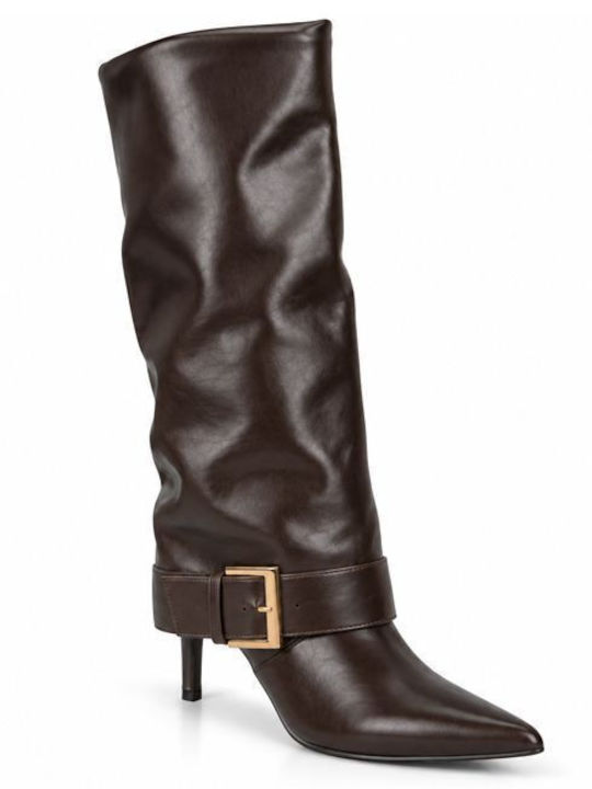 Elenross Women's Brown High Heel Boots