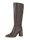 Bella Bella Leather Women's High Heel Boots Brown