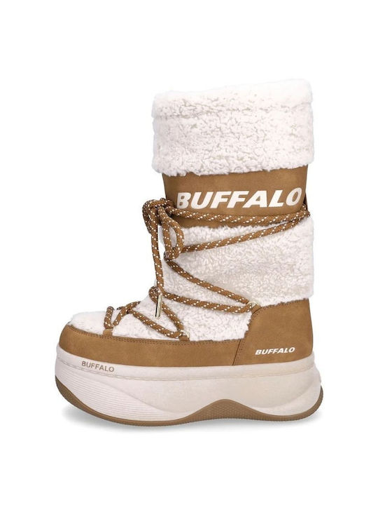 Buffalo Orcus Damen-Schneestiefel aus Leder mit Pelz in Braun Buffalo Orcus Damen-Schneestiefel aus Leder mit Pelz in Braun