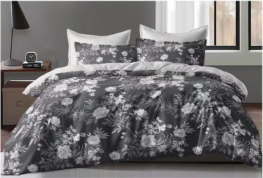 Kraft World King-Size-Spannbettlaken-Set 220 x 240 + 25 cm Grau (4-teilig)