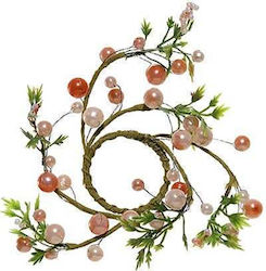 Jk Home Décor Στεφανάκι Εκρού-ροζ Περλες 4cm