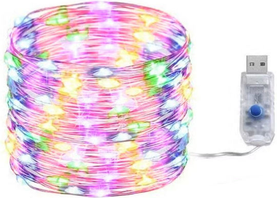 100 LED Лампички 10 м RGB USB на Лента