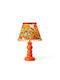 Oxygen E27 Table Lamp with Shade and Orange Base