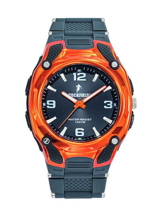 Men's 40mm Battery-Powered Watch with Grey Rubber Strap