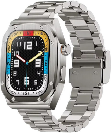 Z17 Max Stainless Steel Smartwatch με Παλμογράφο (Ασημί)