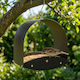 vidaXL Hanging Bird Feeder Steel Black