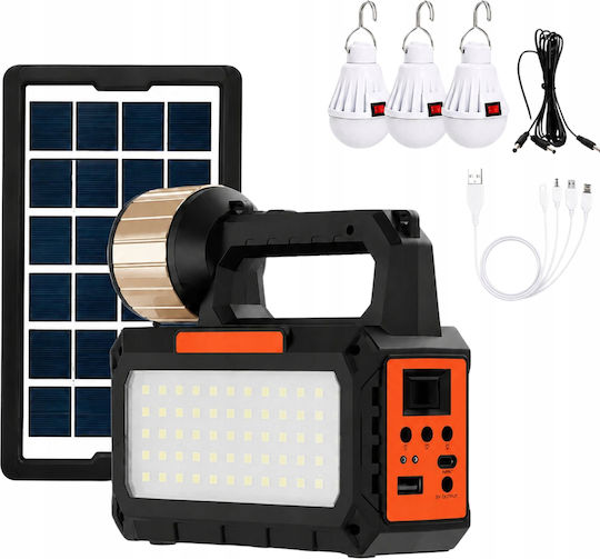 Verk Group Λάμπα Led Ηλιακή για Camping με Φακό & Ραδιόφωνo 3.5W Μπλε