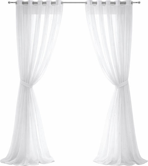 Atmosphera Κουρτίνα με Τρουκς Natural White 140x240εκ.