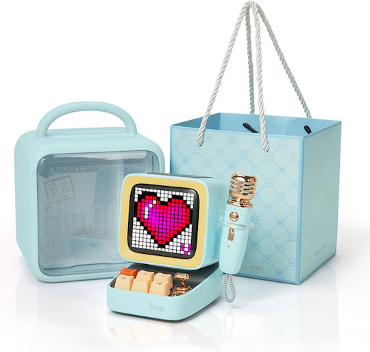Karaoke-Lautsprecher mit kabellosem Mikrofon und Lichteffekten Ditoo-5M Retro Blau