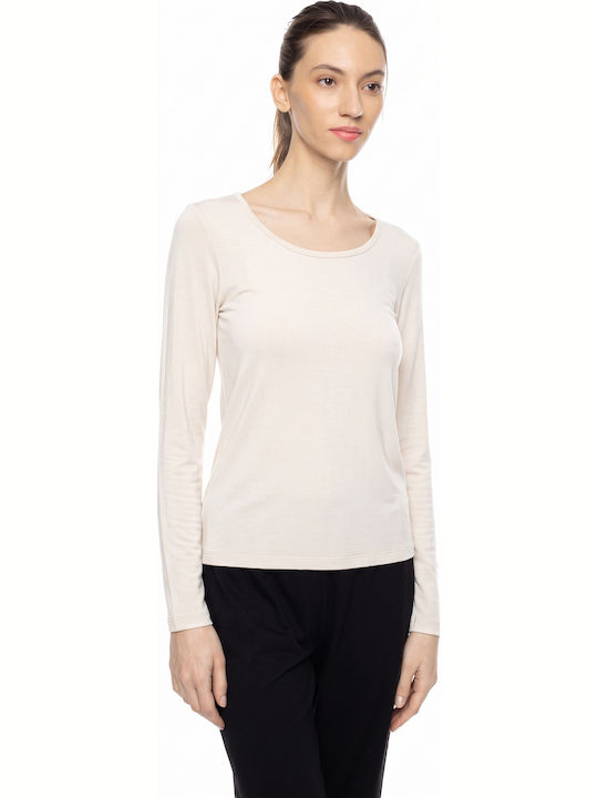 Pink Label Long Sleeve Wool White Women's Under...