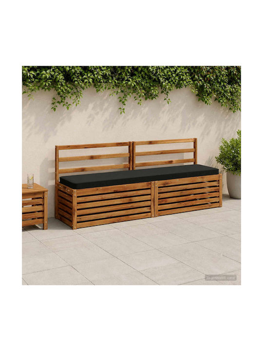 vidaXL Garden Bench Cushion Black 2 pcs 40x200 cm