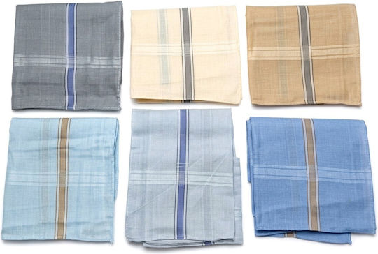 Set aus 6 bunten traditionellen Tanz-Kopftüchern aus 100 % Baumwolle mit Streifen Mark232 – 40×40 cm Multicolor
