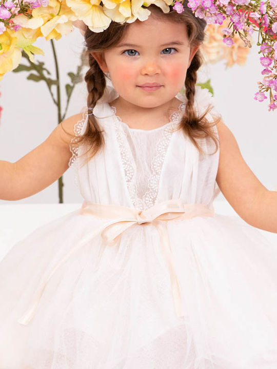 Bambolino Weißes Taufkleid aus Tüll