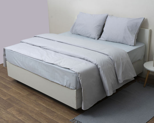 Viopros Σετ Σεντόνια Υπέρδιπλα 240x270εκ. Γκρι (2τμχ)