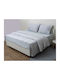Viopros Double Bed Sheet Set with Elasticated Fitted Sheet 160x200+25cm Grey (4pcs)