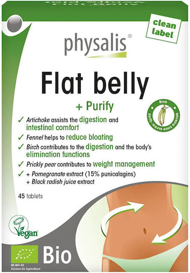 Physalis Bio Flat Belly Digestion Support 45 Vegan Tablets