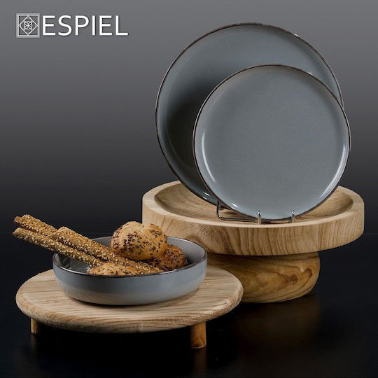 Espiel Tuscany Σερβίτσιο Πιάτων Κεραμικό Γκρι 18τμχ