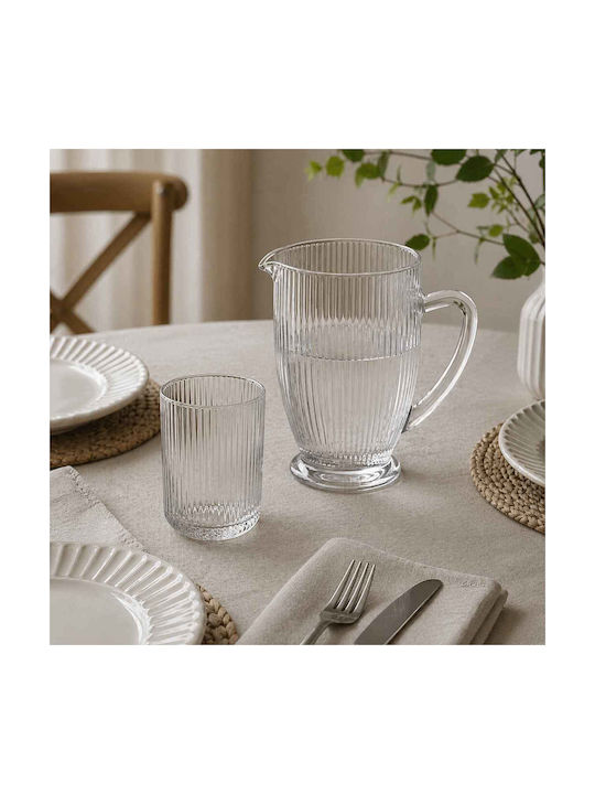 Cryspo Trio Noris Clear Serving Jug with Glasses Glass 1200ml 7pcs