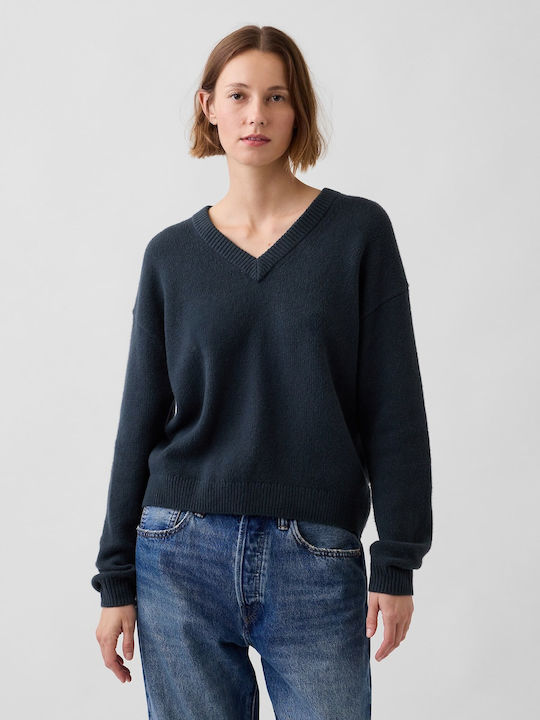 GAP Pulover Crop de Damă din Bumbac cu Decolteu...