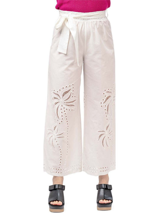 Moutaki Damen Stoffhose Ecru