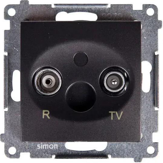 Kontakt-Simon R-TV Антенно Гнездо за Вграден Монтаж 10 dB Антрацит Металик Dap10.01/48