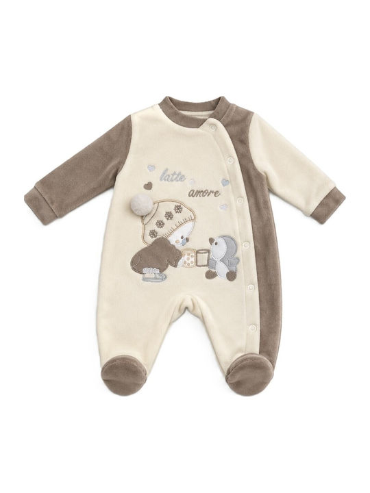 Babybal Плюшено боди в бежов цвят