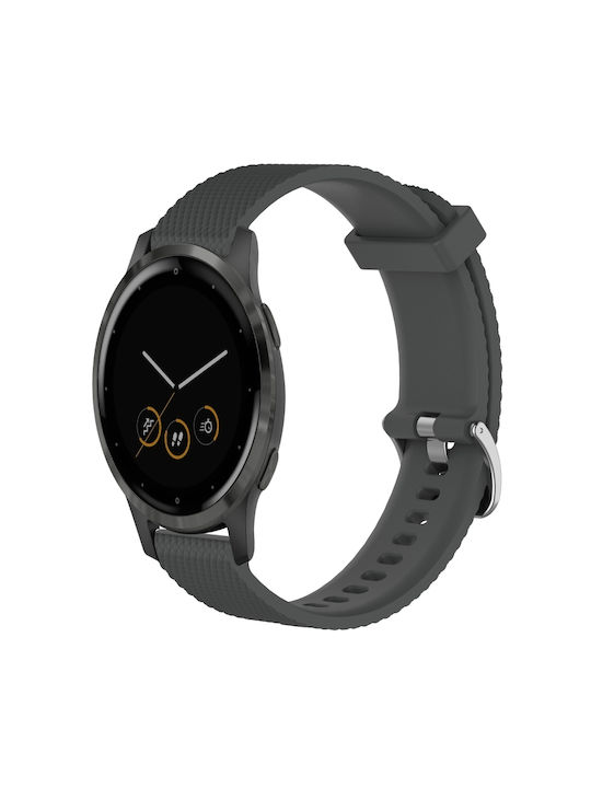 Garmin Vivoactive 4s 18 mm Ρολόι Σιλικόνινη Υφή Διαμαντιού Σκούρο Γκρι