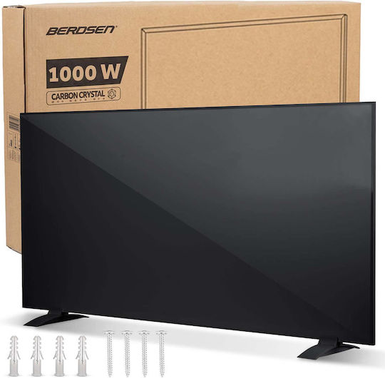 Berdsen Infrarot-Heizpaneel zur Wandmontage 1000 W Schwarz 120 × 60 cm