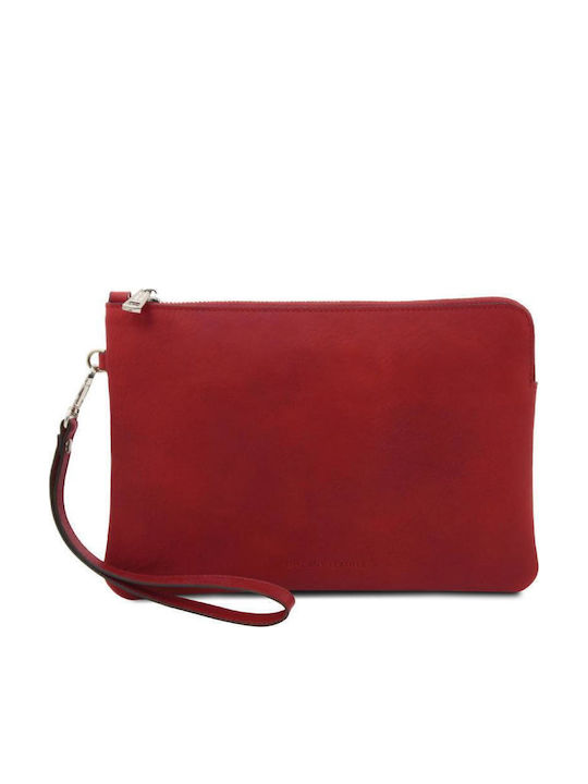 Tuscany Leather Δερμάτινο Γυναικείο Clutch Κόκκινο