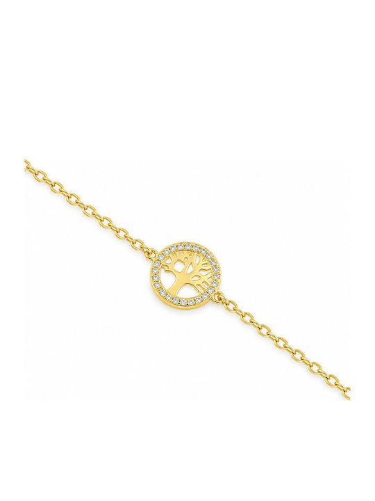Ios Women's Gold-Plated Silver Bracelet with Zircon