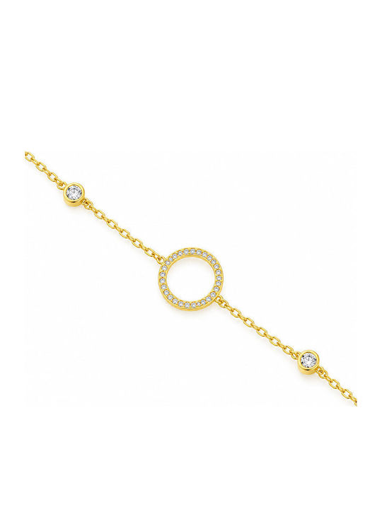 Ios Women's Gold-Plated Silver Bracelet with Zircon