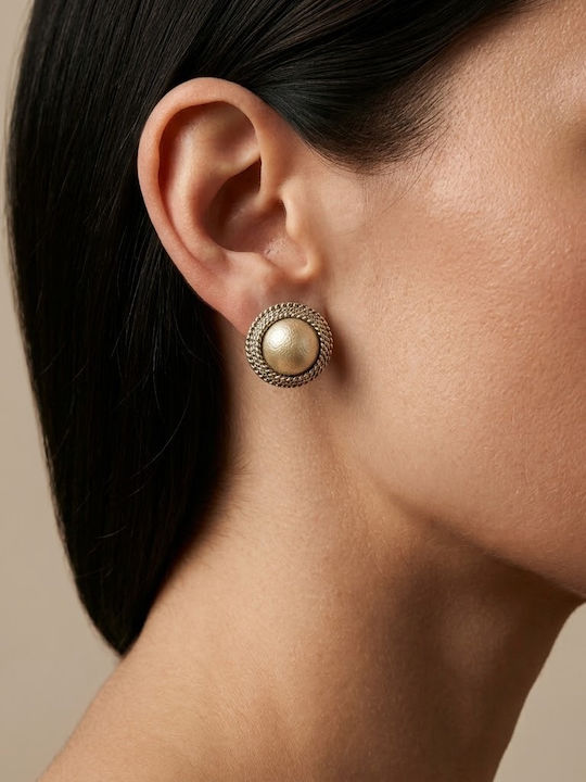 Women's Stud Earrings Silver Round Design Texture Prime Steel Silver Women Ssn258