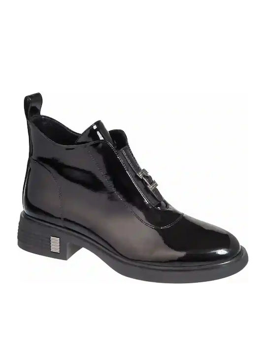 Adam's Shoes Women's Ankle Boots in Black Paten...