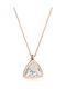 Chrilia 14K Rose Gold Necklace with Zircon