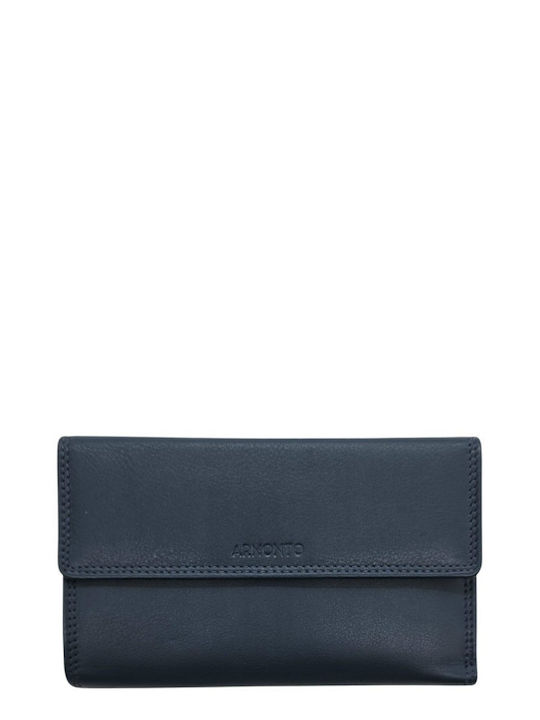 Große Damenlederbrieftasche mit RFID Blau