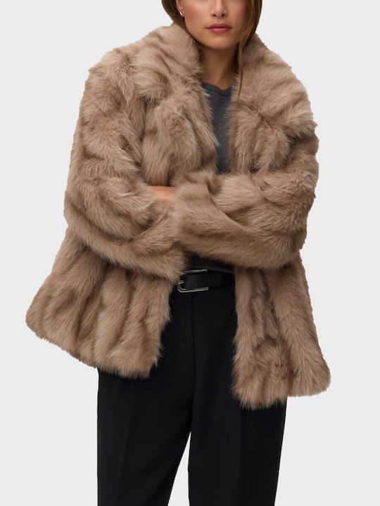 Kurzer Damenpelz Beige