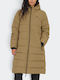 Amaret Long Women's Puffer Jacket Waterproof for Winter Desert Taupe