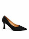 Spitze Pumps aus Wildleder Schwarz