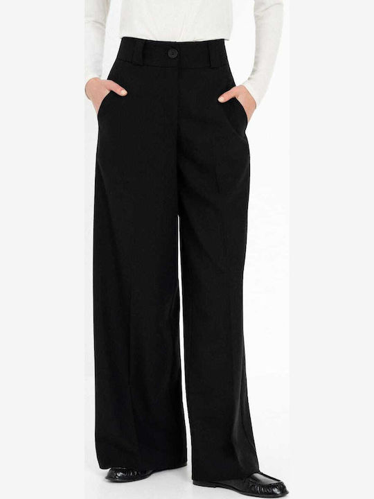 Philosophy Wear Дамски широк панталон с висока ...