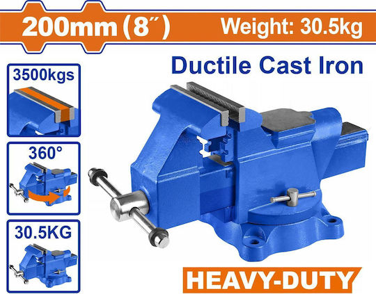 Wadfow Rotating Cast Iron Vise with 200mm Maximum Opening