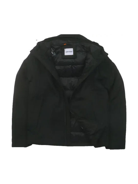 Waterproof Kids’ Casual Short Jacket with Lining & Hood Dark Shadow