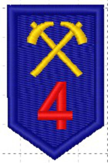 Py 88 Embroidered Fire Department Badge Rank Shoulder 4th Year Velcro